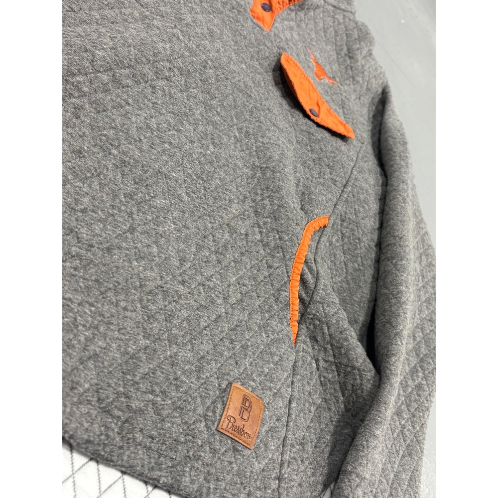 Pressbox Texas Longhorns Quilted Pullover Sweatshirt Grey‎ Orange Small NCAA - Picture 4 of 7